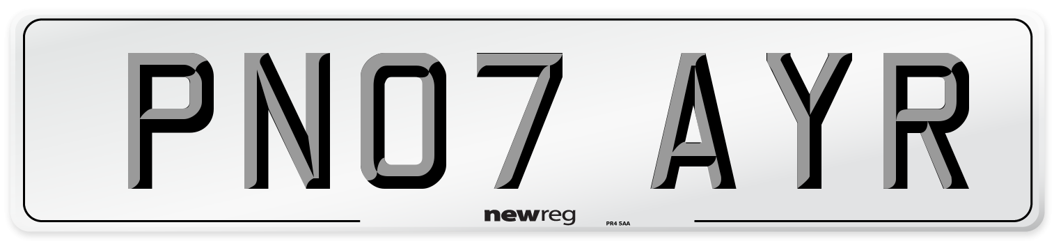 PN07 AYR Number Plate from New Reg